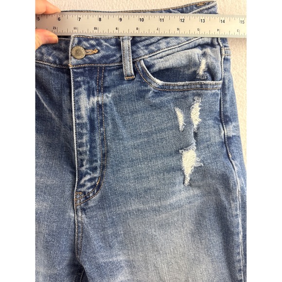 KanCan Signature Baggy Fit Distressed High Rise Jeans Medium Wash VBK1908A 27 - Picture 7 of 8